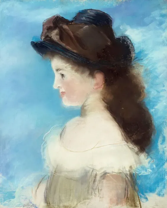Framed Print : Portrait de Mademoiselle Hecht, de profil en chapeau, 1882. Creator: Manet, Édouard (1832-1883) Framed Print : Portrait de Mademoiselle Hecht, de profil en chapeau, 1882. Creator: Manet, Édouard (1832-1883)