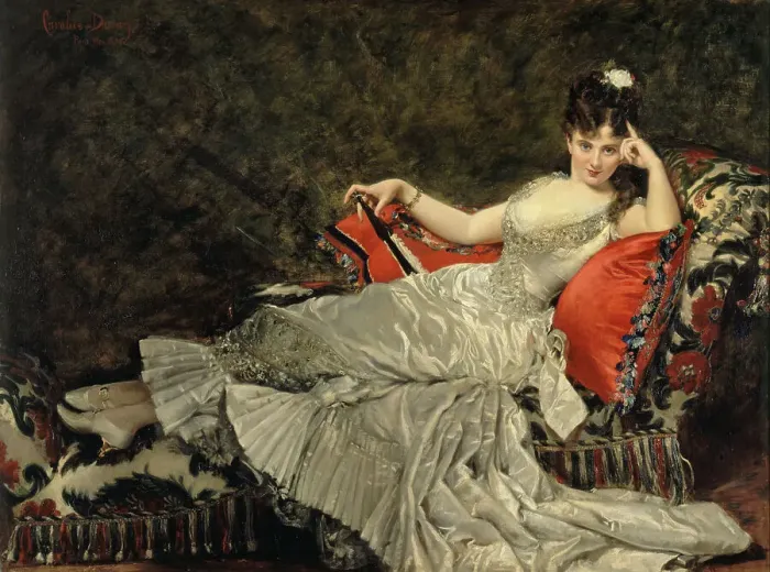 Framed Print : Portrait de Mademoiselle de Lancey, 05–1876. Creator: Charles Emile Auguste Carolus-Duran Framed Print : Portrait de Mademoiselle de Lancey, 05–1876. Creator: Charles Emile Auguste Carolus-Duran
