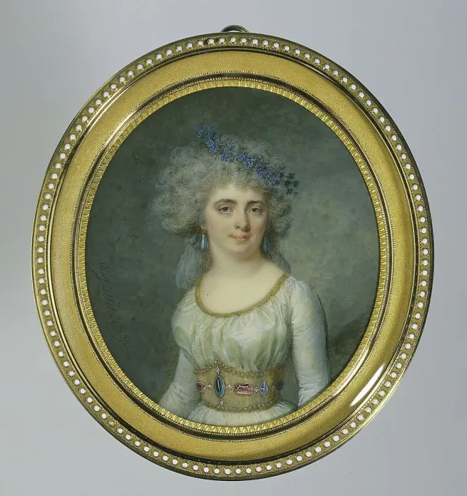 Framed Print : Portrait of Mademoiselle Raucourt, 1790. Creator: Jean Baptiste Jacques Augustin Framed Print : Portrait of Mademoiselle Raucourt, 1790. Creator: Jean Baptiste Jacques Augustin