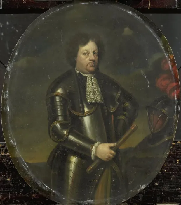 Framed Print : Portrait of Major-General Hans Willem, Baron van Aylva, called The Formidable General, 1693-1717. Creator: Hendrik de Valk Framed Print : Portrait of Major-General Hans Willem, Baron van Aylva, called The Formidable General, 1693-1717. Creator: Hendrik de Valk