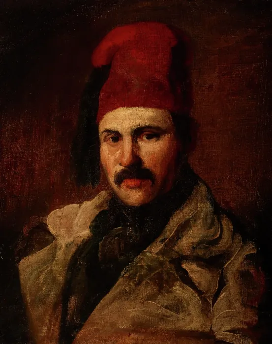 Framed Print : Portrait of Maksymilian Oborski Wearing a Fez, between 1840-1848. Creator: Piotr Michalowski Framed Print : Portrait of Maksymilian Oborski Wearing a Fez, between 1840-1848. Creator: Piotr Michalowski