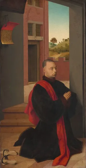 Framed Print : Portrait of a Male Donor, c. 1455. Creator: Petrus Christus Framed Print : Portrait of a Male Donor, c. 1455. Creator: Petrus Christus