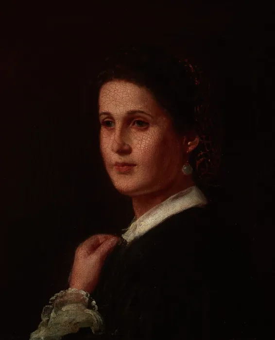 Framed Print : Portrait of Malwina Ramloff, Artist's Fiancee, before 1858. Creator: Wladyslaw Luszczkiewicz. Portrait of Malwina Ramloff, Artist's Fiancee, before 1858 Framed Print : Portrait of Malwina Ramloff, Artist's Fiancee, before 1858. Creator: Wladyslaw Luszczkiewicz. Portrait of Malwina Ramloff, Artist's Fiancee, before 1858