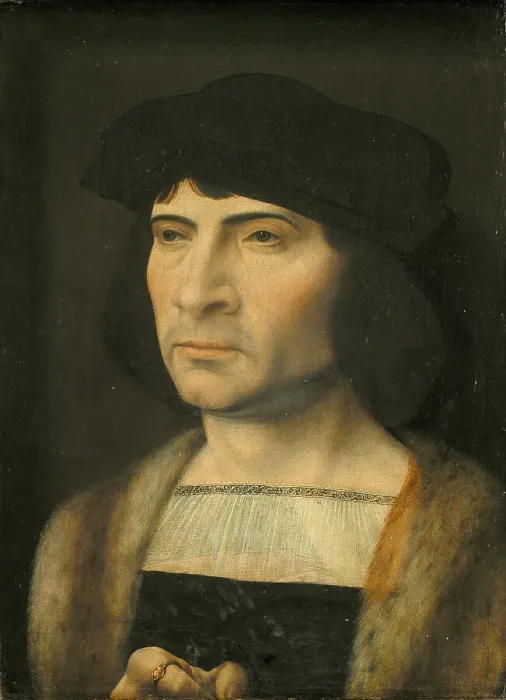 Framed Print : Portrait of a Man, 1493-1532. Creator: Jan Gossaert Framed Print : Portrait of a Man, 1493-1532. Creator: Jan Gossaert
