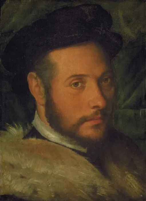 Framed Print : Portrait of a Man, 1514-1550. Creators: Callisto Piazza, Moretto da Brescia Framed Print : Portrait of a Man, 1514-1550. Creators: Callisto Piazza, Moretto da Brescia