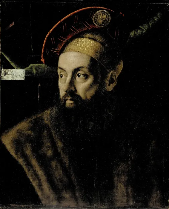 Framed Print : Portrait of a Man, 1520s-1530s. Creator: Veneto, Bartolomeo (1502-1555) Framed Print : Portrait of a Man, 1520s-1530s. Creator: Veneto, Bartolomeo (1502-1555)