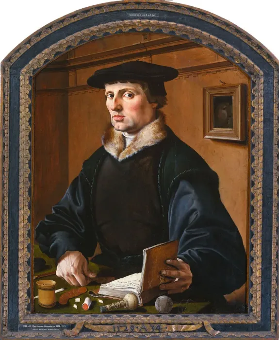 Framed Print : Portrait of a man, 1529. Artist: Heemskerck, Maarten Jacobsz, van (1498-1574) Framed Print : Portrait of a man, 1529. Artist: Heemskerck, Maarten Jacobsz, van (1498-1574)