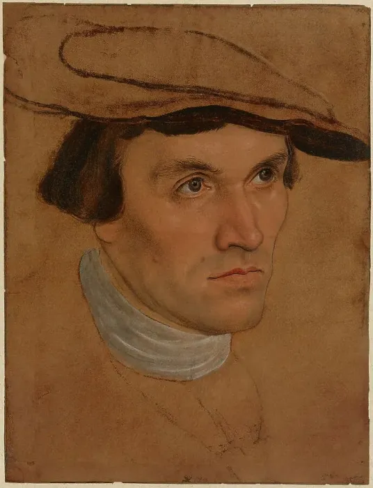 Framed Print : Portrait of a Man, about 1530. Creator: Lucas Cranach the Elder Framed Print : Portrait of a Man, about 1530. Creator: Lucas Cranach the Elder