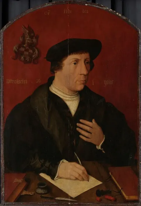 Framed Print : Portrait of a man, 1535. Creator: Jan Jansz Mostaert (circle of) Framed Print : Portrait of a man, 1535. Creator: Jan Jansz Mostaert (circle of)