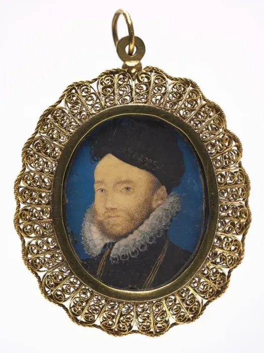 Framed Print : Portrait of a Man, 1590s. Creator: Nicholas Hilliard (British, c. 1547-1619)