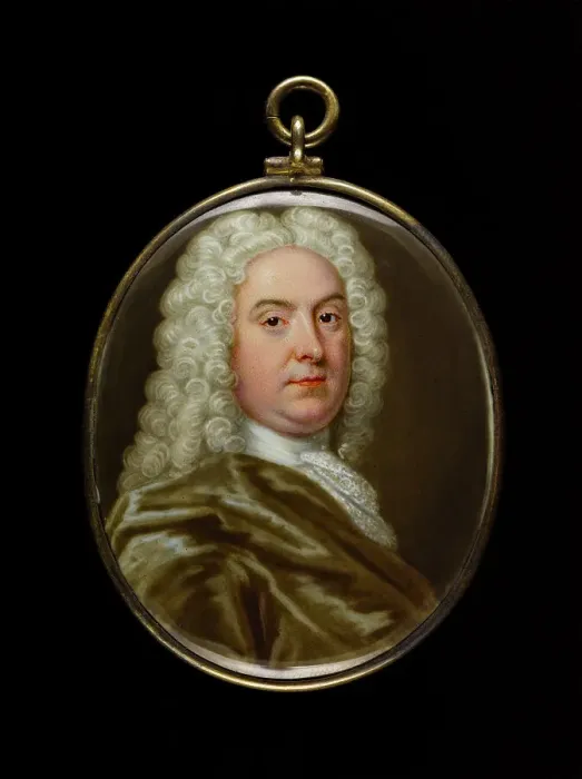 Framed Print : Portrait of a man, between 1725 and 1750. Creator: English School Framed Print : Portrait of a man, between 1725 and 1750. Creator: English School
