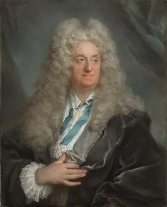 Framed Print : Portrait of a Man, about 1725. Creator: Joseph Vivien Framed Print : Portrait of a Man, about 1725. Creator: Joseph Vivien