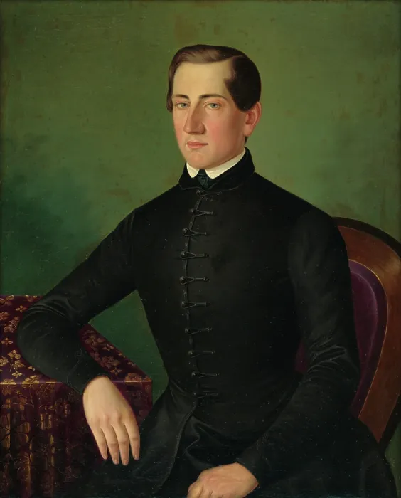 Framed Print : Portrait of a man, 1849. Creator: Peter Michal Bohun Framed Print : Portrait of a man, 1849. Creator: Peter Michal Bohun