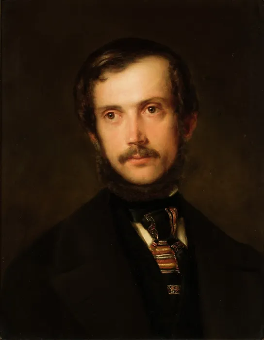 Framed Print : Portrait of a Man, between 1850-1860. Creator: Henryk Rodakowski Framed Print : Portrait of a Man, between 1850-1860. Creator: Henryk Rodakowski