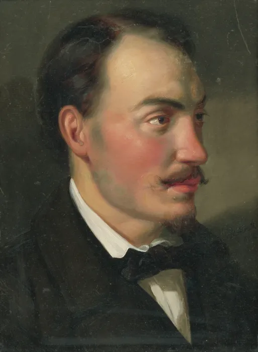 Framed Print : Portrait of a man, 1858. Creator: Anton Stadler Framed Print : Portrait of a man, 1858. Creator: Anton Stadler