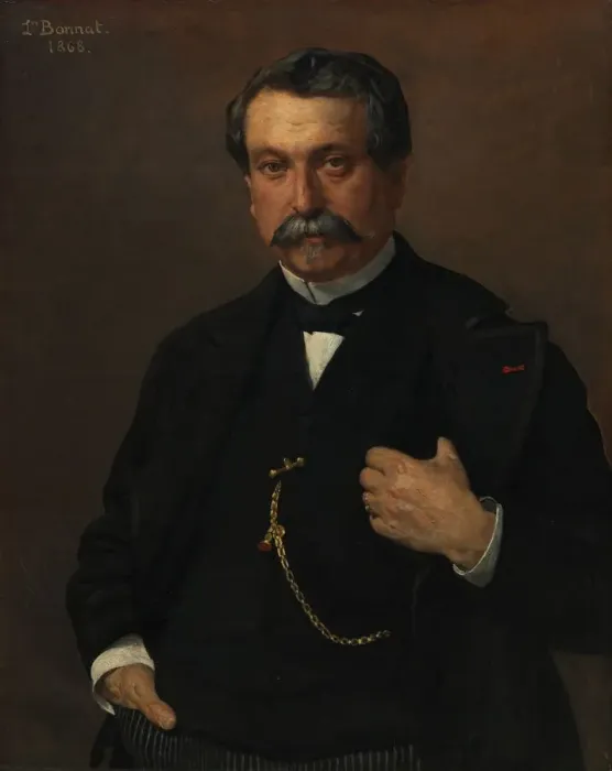 Framed Print : Portrait of a Man, 1868. Creator: Leon Bonnat (French, 1833-1922) Framed Print : Portrait of a Man, 1868. Creator: Leon Bonnat (French, 1833-1922)