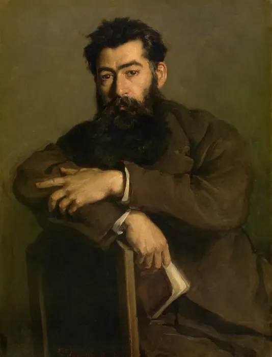 Framed Print : Portrait of a Man, 1875. Creator: Edouard Agneessens Framed Print : Portrait of a Man, 1875. Creator: Edouard Agneessens