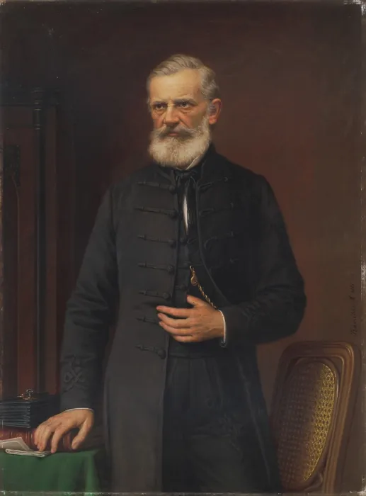 Framed Print : Portrait of a man, 1881. Creator: Miklos Barabas Framed Print : Portrait of a man, 1881. Creator: Miklos Barabas