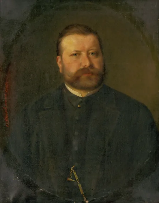 Framed Print : Portrait of a Man, 1887. Creator: Georg Fleischmann Framed Print : Portrait of a Man, 1887. Creator: Georg Fleischmann