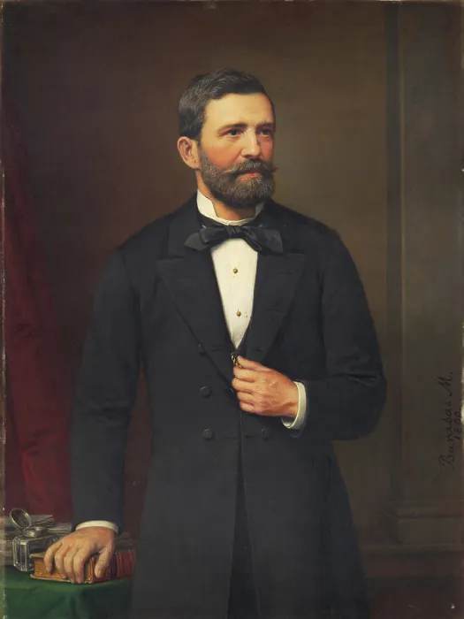 Framed Print : Portrait of a Man, 1890. Creator: Miklos Barabas Framed Print : Portrait of a Man, 1890. Creator: Miklos Barabas