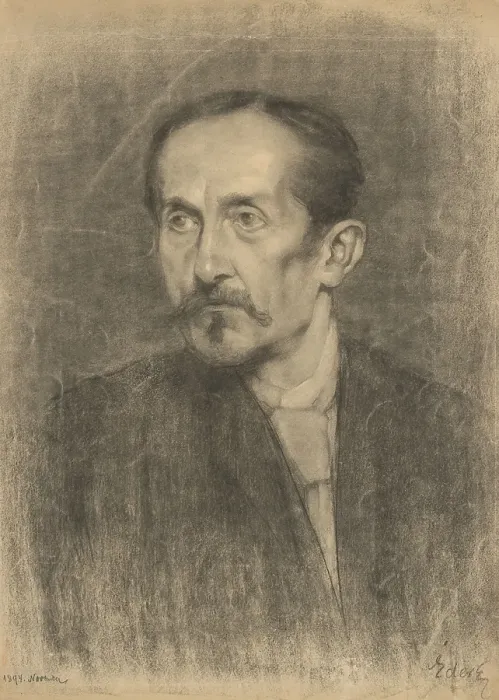 Framed Print : Portrait of a man, 1894. Creator: Julius Eder Framed Print : Portrait of a man, 1894. Creator: Julius Eder