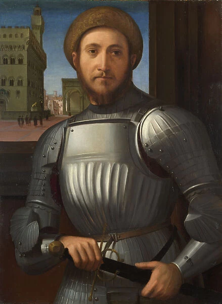 Portrait of a Man in Armour, c. 1510. Artist: Granacci, Francesco (1469-1543)