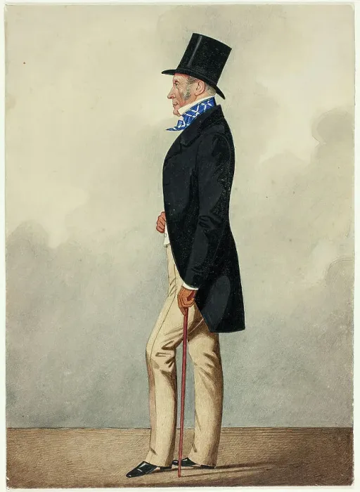 Framed Print : Portrait of Man in Black Coat and Blue and White Cravat, 1835 / 40. Creator: Richard Dighton Framed Print : Portrait of Man in Black Coat and Blue and White Cravat, 1835 / 40. Creator: Richard Dighton
