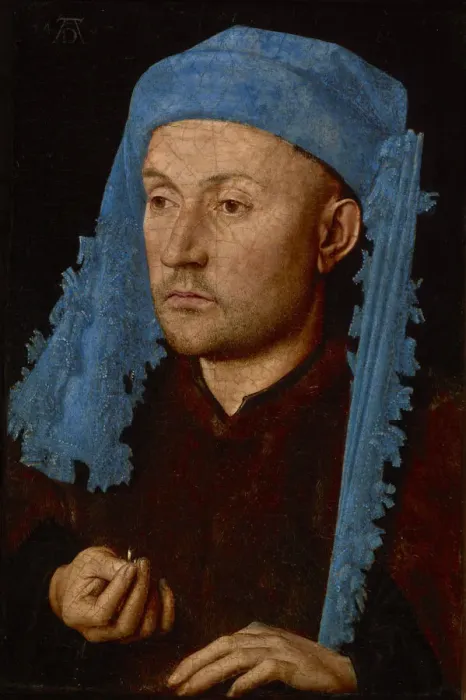 Framed Print : Portrait of a man with a blue chaperon (Man with Ring), ca 1429 Framed Print : Portrait of a man with a blue chaperon (Man with Ring), ca 1429