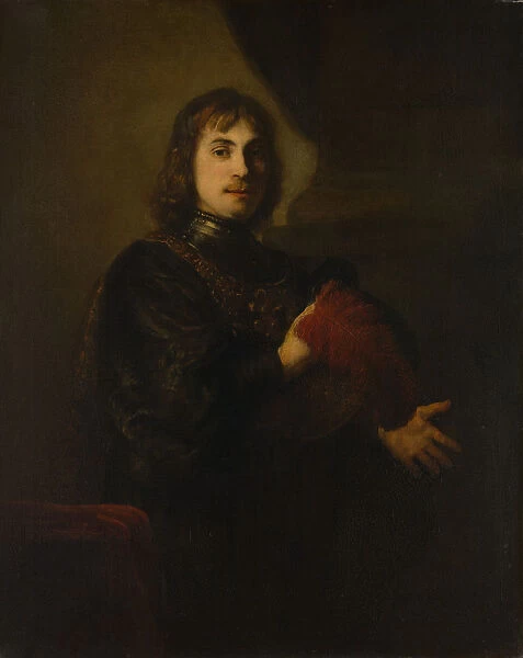 Portrait of a Man with a Breastplate and Plumed Hat. Creator: Style of Rembrandt (Dutch