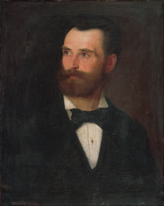 Framed Print : Portrait of a Man with Brown Beard, around 1880. Creator: Gyula Stetka Framed Print : Portrait of a Man with Brown Beard, around 1880. Creator: Gyula Stetka