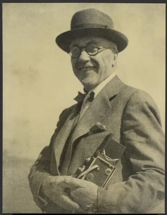 Framed Print : Portrait of a Man with a Camera, 1895-1943. Creator: Louis Fleckenstein Framed Print : Portrait of a Man with a Camera, 1895-1943. Creator: Louis Fleckenstein