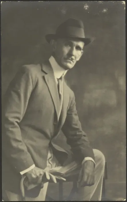 Framed Print : Portrait of a Man with Cane and Gloves, 1907-1943. Creator: Louis Fleckenstein Framed Print : Portrait of a Man with Cane and Gloves, 1907-1943. Creator: Louis Fleckenstein
