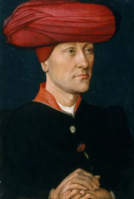 Framed Print : Portrait of a Man in a Chaperon. Creator: Netherlandish Painter (1440-50) Framed Print : Portrait of a Man in a Chaperon. Creator: Netherlandish Painter (1440-50)