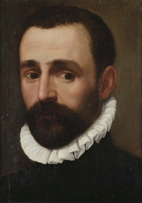 Framed Print : Portrait of a Man. Creator: Carracci, Agostino (1557-1602) Framed Print : Portrait of a Man. Creator: Carracci, Agostino (1557-1602)
