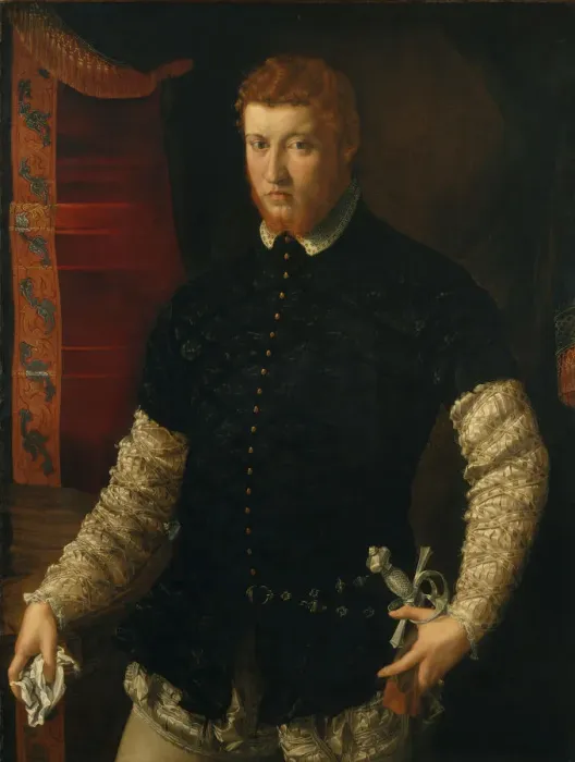 Framed Print : Portrait of a Man. Creator: Francesco Salviati Framed Print : Portrait of a Man. Creator: Francesco Salviati