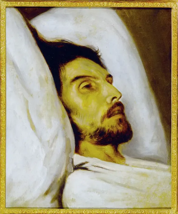 Framed Print : Portrait of a man on his deathbed, formerly known as Armand Carrel, c1840. Creator: Unknown Framed Print : Portrait of a man on his deathbed, formerly known as Armand Carrel, c1840. Creator: Unknown