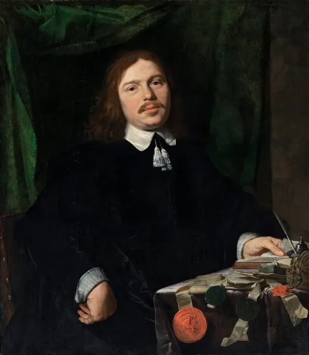 Framed Print : Portrait of a Man with Documents, 1655. Creator: Bartholomeus van der Helst Framed Print : Portrait of a Man with Documents, 1655. Creator: Bartholomeus van der Helst
