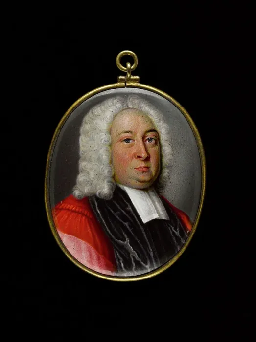 Framed Print : Portrait of a man dressed as a magistrate, between 1710 and 1730. Creator: English School Framed Print : Portrait of a man dressed as a magistrate, between 1710 and 1730. Creator: English School