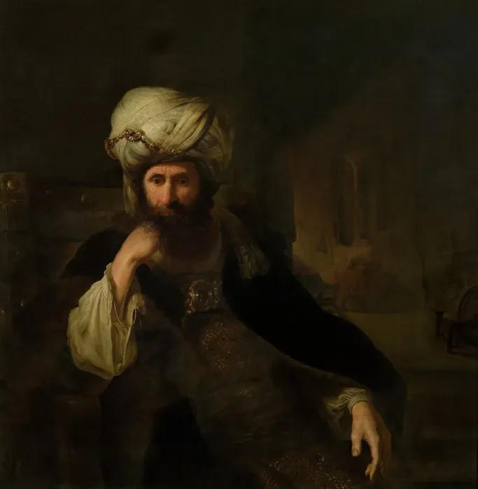 Framed Print : Portrait of a Man in Eastern Attire, mid-18th century. Creator: Christian Wilhelm Ernst Dietrich Framed Print : Portrait of a Man in Eastern Attire, mid-18th century. Creator: Christian Wilhelm Ernst Dietrich