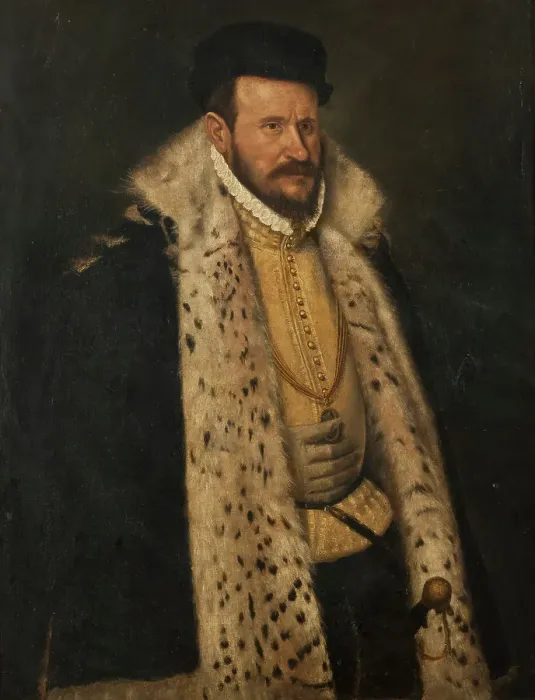 Framed Print : Portrait of a Man in a Furlined Coat, c16th century. Creator: School of Giovanni Battista Moroni Framed Print : Portrait of a Man in a Furlined Coat, c16th century. Creator: School of Giovanni Battista Moroni