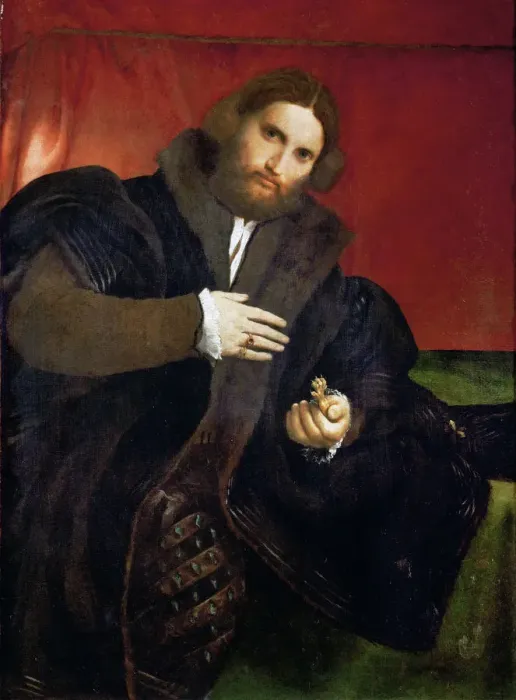 Framed Print : Portrait of a Man with a golden animal claw (Leonino Brembate) Framed Print : Portrait of a Man with a golden animal claw (Leonino Brembate)