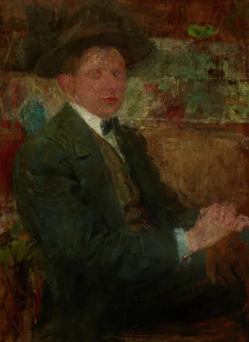 Framed Print : Portrait of a Man in a Hat, between 1914-1916. Creator: Olga Boznanska Framed Print : Portrait of a Man in a Hat, between 1914-1916. Creator: Olga Boznanska