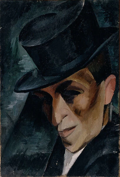 Portrait of a Man in Top Hat, 1915. Creator: Osmiorkin, Alexander Alexandrovich (1892-1953)