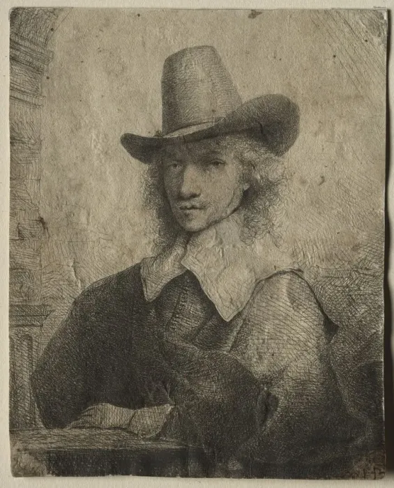Framed Print : Portrait of a Man with a High Hat, 1642 / 1651. Creator: Ferdinand Bol (Dutch, 1616-1680) Framed Print : Portrait of a Man with a High Hat, 1642 / 1651. Creator: Ferdinand Bol (Dutch, 1616-1680)
