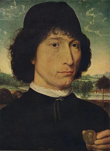Portrait of a man holding a coin of the Emperor Nero, 1474. Artist: Hans Memling
