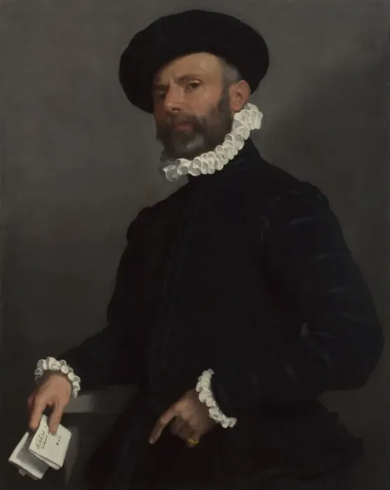 Framed Print : Portrait of a Man holding a Letter (L Avvocato), c. 1570. Artist: Moroni, Giovan Battista (1520 / 25-1578) Framed Print : Portrait of a Man holding a Letter (L Avvocato), c. 1570. Artist: Moroni, Giovan Battista (1520 / 25-1578)