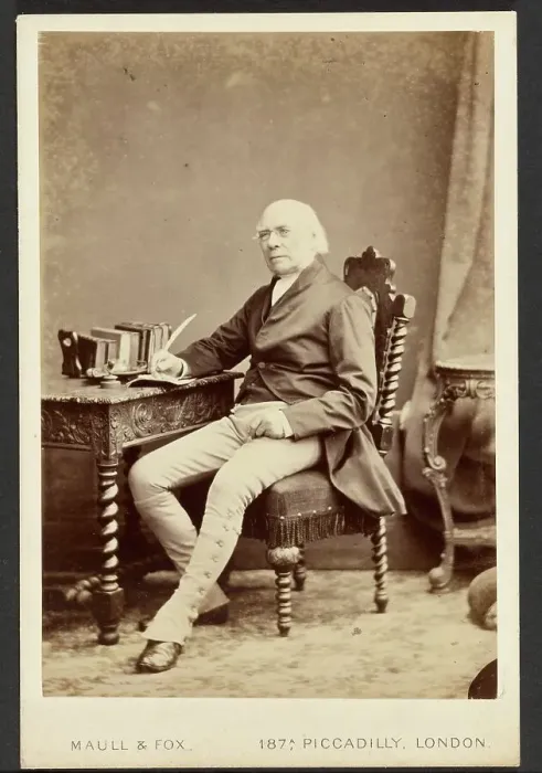 Framed Print : Portrait of man holding quill, about 1879-1885. Creator: Maull & Fox Framed Print : Portrait of man holding quill, about 1879-1885. Creator: Maull & Fox