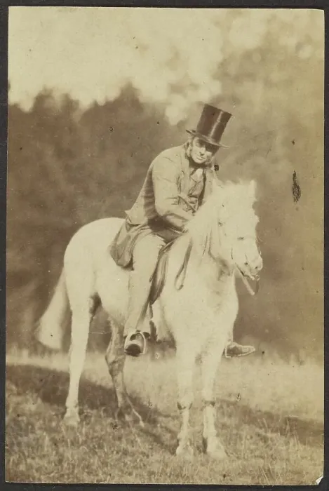 Framed Print : Portrait of a Man on a Horse, late 19th century. Creator: Unknown Framed Print : Portrait of a Man on a Horse, late 19th century. Creator: Unknown