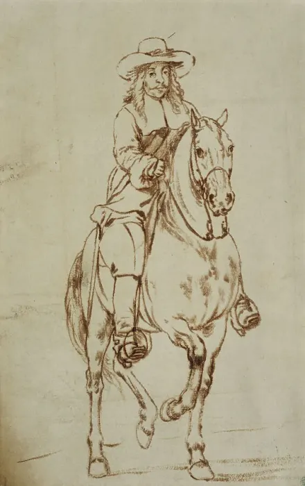 Framed Print : Portrait of a man on horseback, c17th century. Creator: Jan Martszen de Jonge Framed Print : Portrait of a man on horseback, c17th century. Creator: Jan Martszen de Jonge