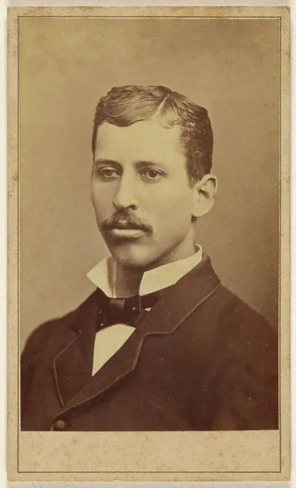 Framed Print : Portrait of a man with moustache, about 1875. Creator: Charles H Volquarts Framed Print : Portrait of a man with moustache, about 1875. Creator: Charles H Volquarts